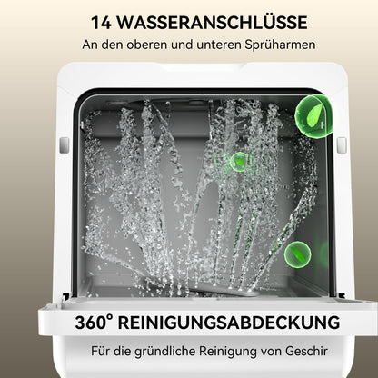 Hermitlux Tischgeschirrspüler Mini – 5 Massgedecke, 5L Tank