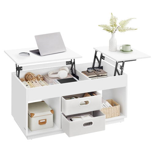 VASAGLE Couchtisch LCT210W01 höhenverstellbar – Schneeweiss