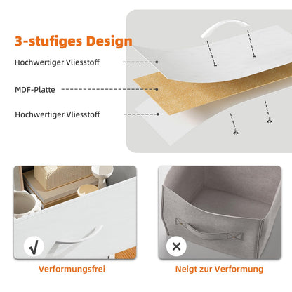 Somdot Kommode FD105, Schubladenschrank mit 5 Stoffschubladen, weiss