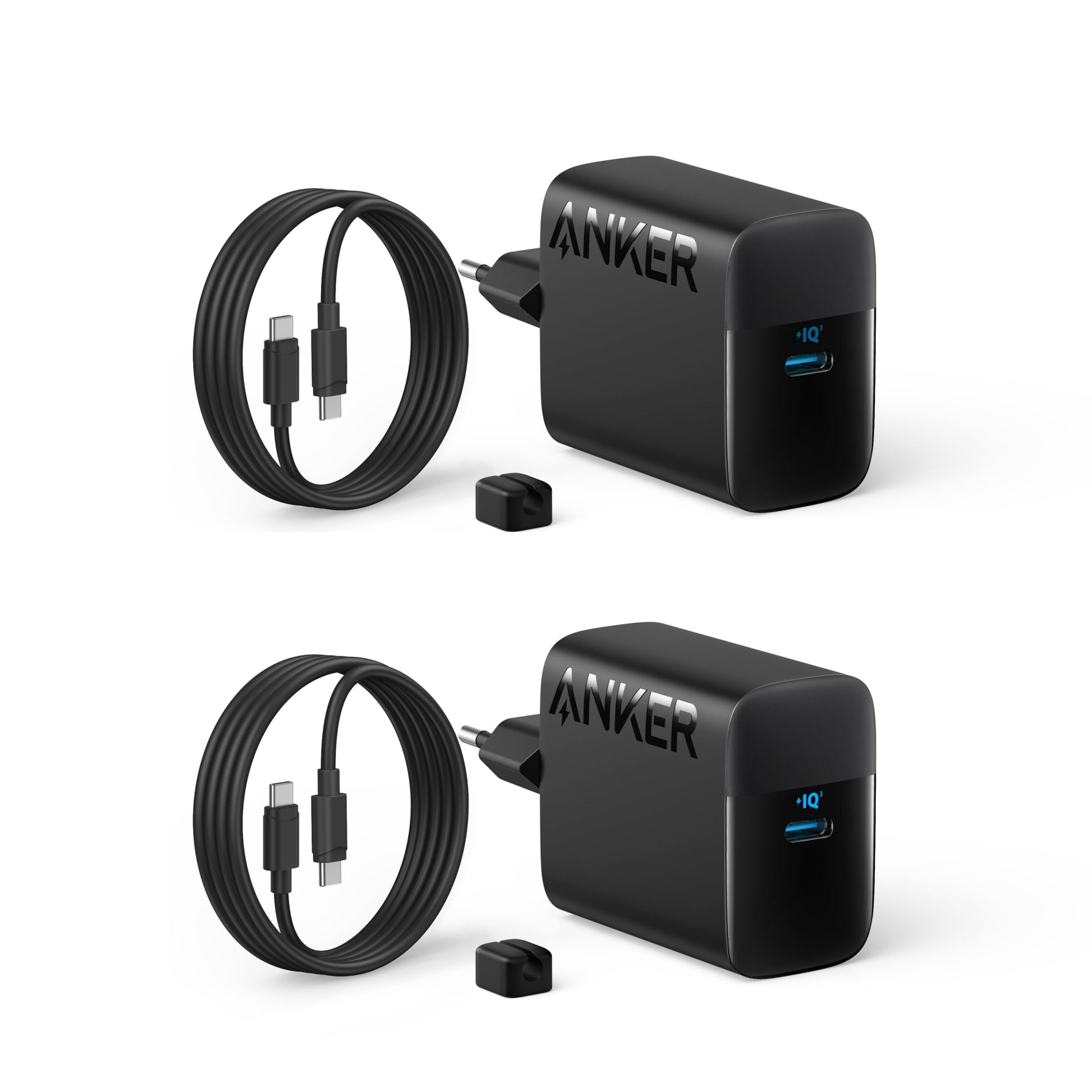 Anker 45W USB-C Ladegerät 2er-Set mit 2x 1,5m USB-C Kabel