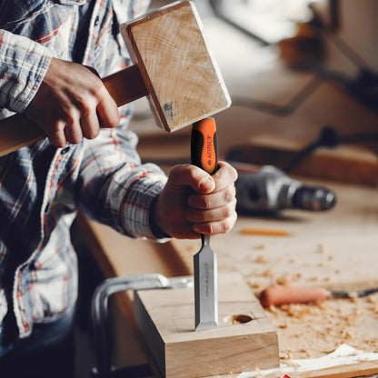 AojSup Stechbeitel-Set für Holz, 6-teilig, mit Schleifstein