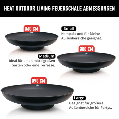 HEAT Outdoor Living BBQ Feuerschale Ø90 cm - Schwarz