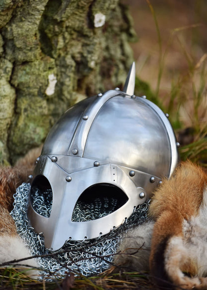 Battle-Merchant Wikinger Brillenhelm Schaukampfhelm - Kettenbrünne