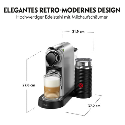 Nespresso Krups XN761B Citiz & Milk Kapselmaschine silber