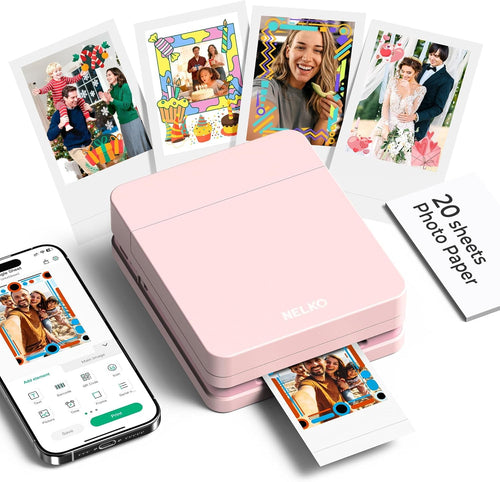 Nelko PP01 Mini Fotodrucker, tragbarer Tintenstrahldrucker, Rosa