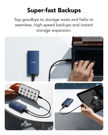 Lexar ES3 Portable Externe SSD 1TB USB 3.2 Gen2 - Blau