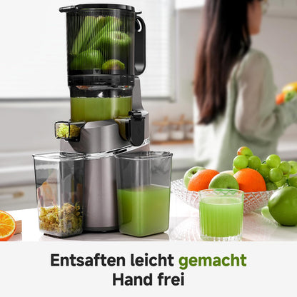 AMZCHEF Entsafter Slow Juicer XXL Öffnung - Grau