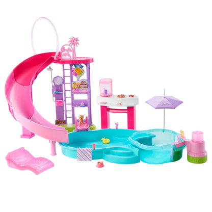 Barbie Traumpool Spielset JKG83 mit Rutsche, Whirlpool und Zubehör