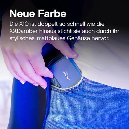 Crucial X10 Externe SSD Festplatte 8TB USB-C - Blau matt