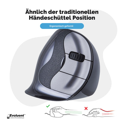 Evoluent VMDL ergonomische Vertikalmaus gross rechts kabellos