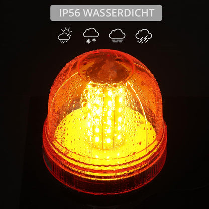 Justech LED Rundumleuchte Amber 12V/24V Warnleuchte 2er-Set ECE R10