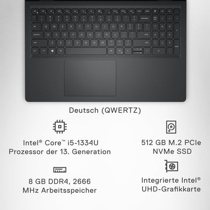 Dell Inspiron 15 3530 Laptop - i5, 16GB, 512GB, Schwarz