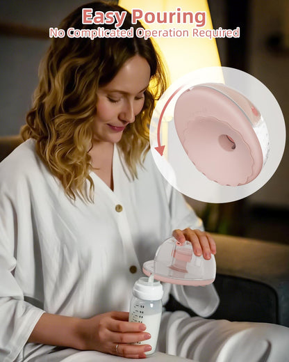 SeyYega Elektrische Milchpumpe Handsfree, 4 Modi, 12 Stufen, Rosa