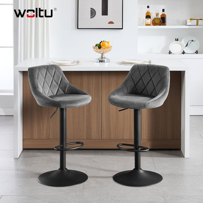 WOLTU Barhocker 2er Set – höhenverstellbar, drehbar, Dunkelgrau