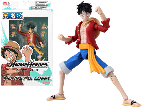 Bandai Anime Heroes One Piece Monkey D. Ruffy Figur 17 cm mit 16 Gelenkpunkten und austauschbaren Händen