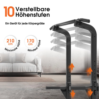 DH FitLife Power Tower Dip Station Klimmzugstange Freistehend