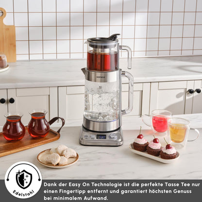 Karaca X Refika XL Automatischer Teekocher Caydanlik - Chrom