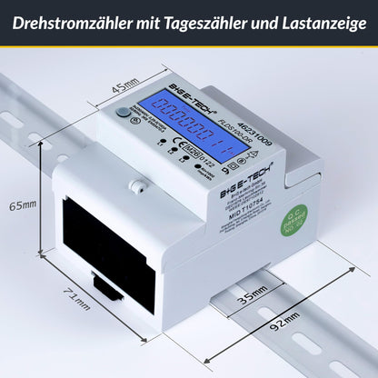B+G E-Tech Drehstromzähler FLDS100-DR Hutschiene 100A MID
