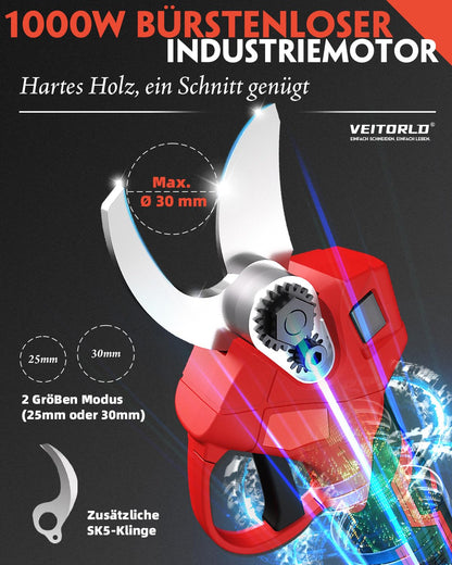 Makita-kompatible Elektrische Akku Astschere Profi Bürstenlos 30MM