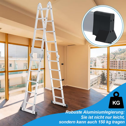 Joparri Mehrzweckleiter 582 cm Aluminium 7-in-1 bis 150 kg