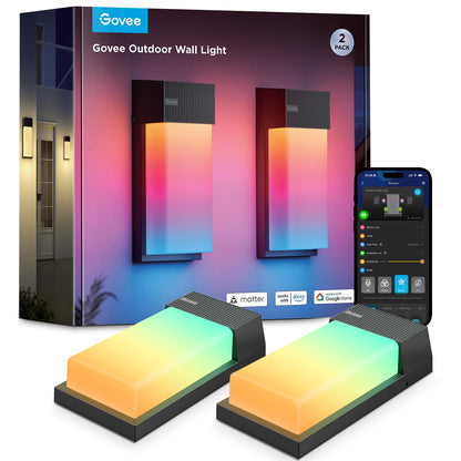Govee RGBIC Smart LED Aussen Wandleuchte – 2er-Set