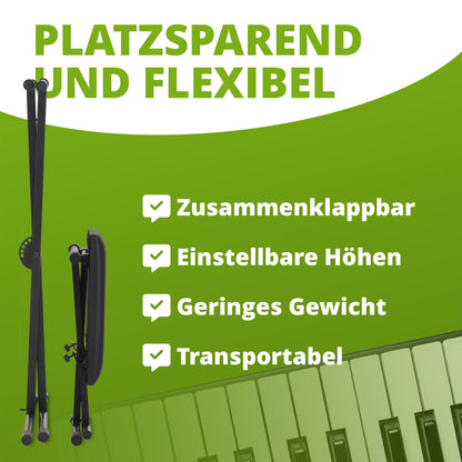 Classic Cantabile Keyboard-Set: X-Ständer & Keyboardbank, Schwarz