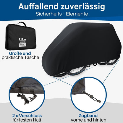 HiLo sports Fahrradabdeckung Heckträger 2 Fahrräder – 6m Seil