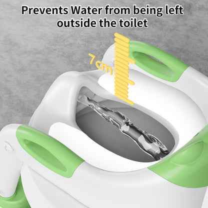 KYYOKE Toilettentrainer mit Treppe, 2-in-1 Kindertoilettensitz grün