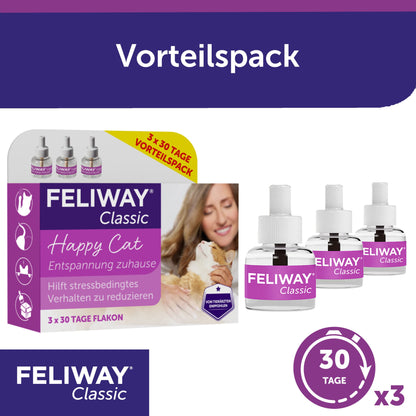 FELIWAY Classic Vorteilspack für Katzen – 3x Nachfüllflakon 48ml