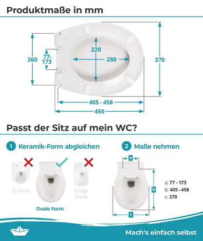 Calmwaters WC-Sitz mit Absenkautomatik, Duroplast, oval, weiss