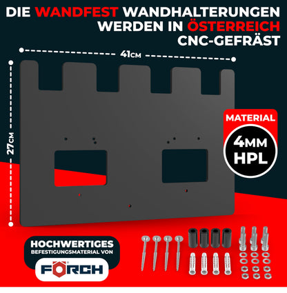 Wandfest Wandhalterung für Einhell Akkus und Ladegeräte aus HPL