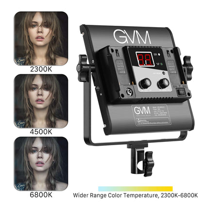 GVM 480 LED Videoleuchte Bi-Color Studio Set für Foto/Video – 3er-Pack