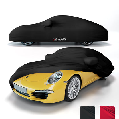 BUSHBOCK® Premium Satin Autoabdeckung Indoor - Schwarz, M