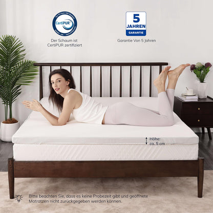 EGO HOME Matratzentopper Memory-Schaum 140x200cm - 5cm hoch