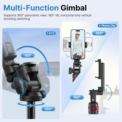 ULANZI MT-78 3-in-1 Stativ, 185 cm, mit Bluetooth-Fernbedienung