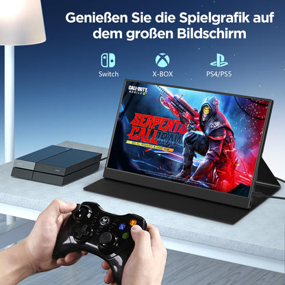 TechVision Tragbarer Monitor 15.6 Zoll Full HD IPS - USB-C