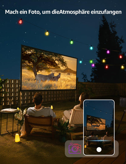 Lepro ZB1 AI LED Lichterkette aussen 15 m, RGB + Warmweiss, WLAN, IP65