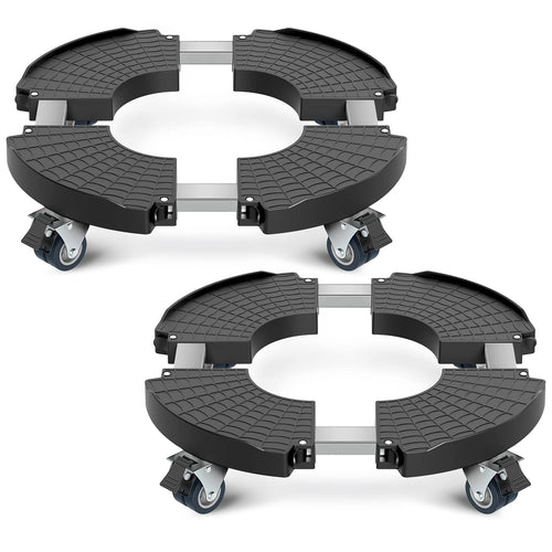 Yeabett Pflanzenroller verstellbar 38-56 cm, 200 kg, 2er-Set in Schwarz mit feststellbaren Universalrollen