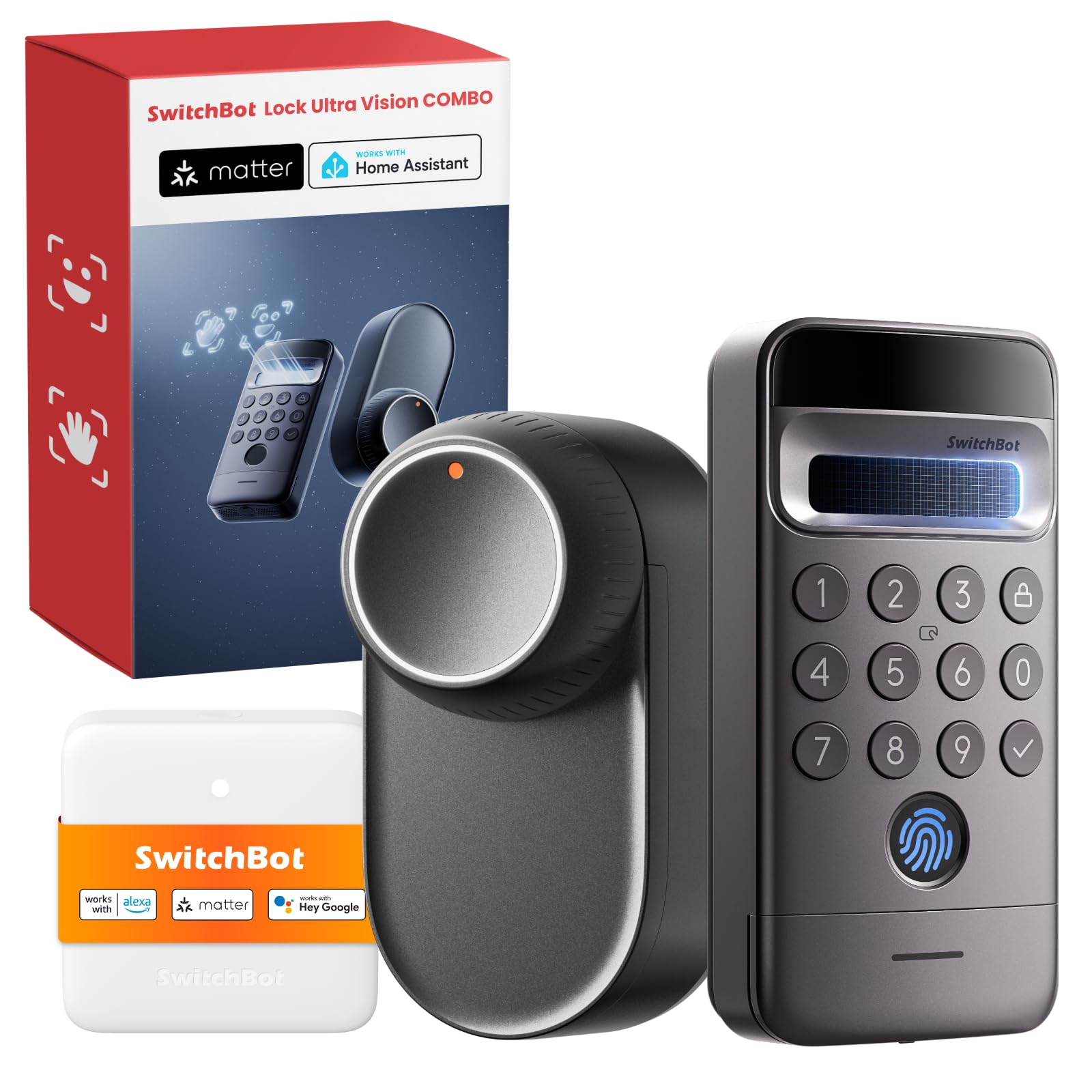 SwitchBot Smart Lock Ultra mit Keypad Vision Pro, 3D-Gesichtserkennung