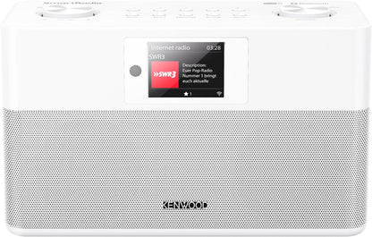 Kenwood CR-ST100S-W Digitalradio DAB+/UKW für Zuhause - Weiss. Weisses Kompaktradio. Empfängt DAB+/UKW-Sender.
