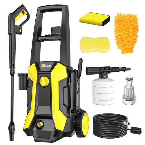 Gisam Hochdruckreiniger 2200W – 180bar 8m Schlauchtrommel Gelb