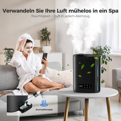 AROEVE DH-JS07 Luftbefeuchter 6L Ultraschall Top-Fill Schwarz