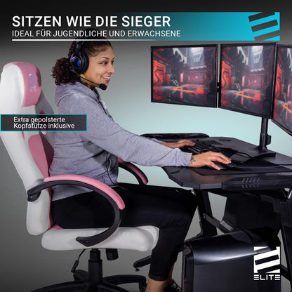 ELITE MG100 Exodus Gamingstuhl - Schwarz/Pink/Weiss