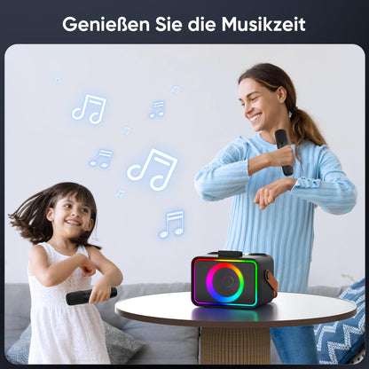 Wowstar Karaoke Maschine mit 2 Mikrofonen, Bluetooth Lautsprecher