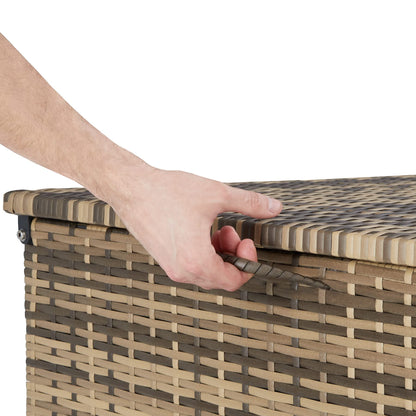 tectake® Aluminium Polyrattan Gartenbox 750L - Natur