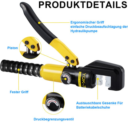 Solsop Hydraulische Crimpzange 4-70 mm², 100 kN, 9 Einsätze