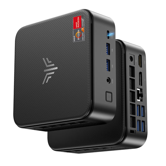 NiPoGi Mini PC AMD Ryzen 7 5825U Micro Desktop - 32GB RAM 1TB SSD. Schwarzer PC für Büro und Zuhause.