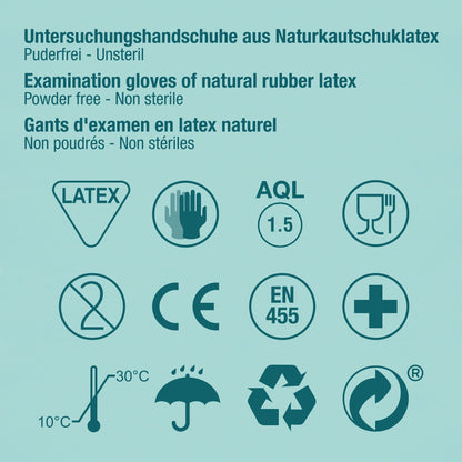 Latex Untersuchungshandschuhe Einweg - Grösse S, 1000 Stk.