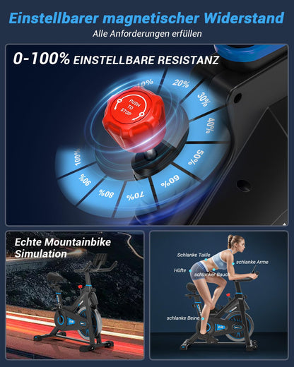 DMASUN Heimtrainer Fahrrad Magnetisch – Ergometer App
