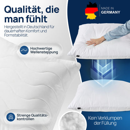 LILENO HOME Allergiker Kopfkissen 80x80 cm, 4er Set, 95 °C waschbar
